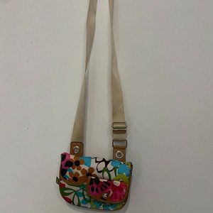 Multicolor flower crossbody purse